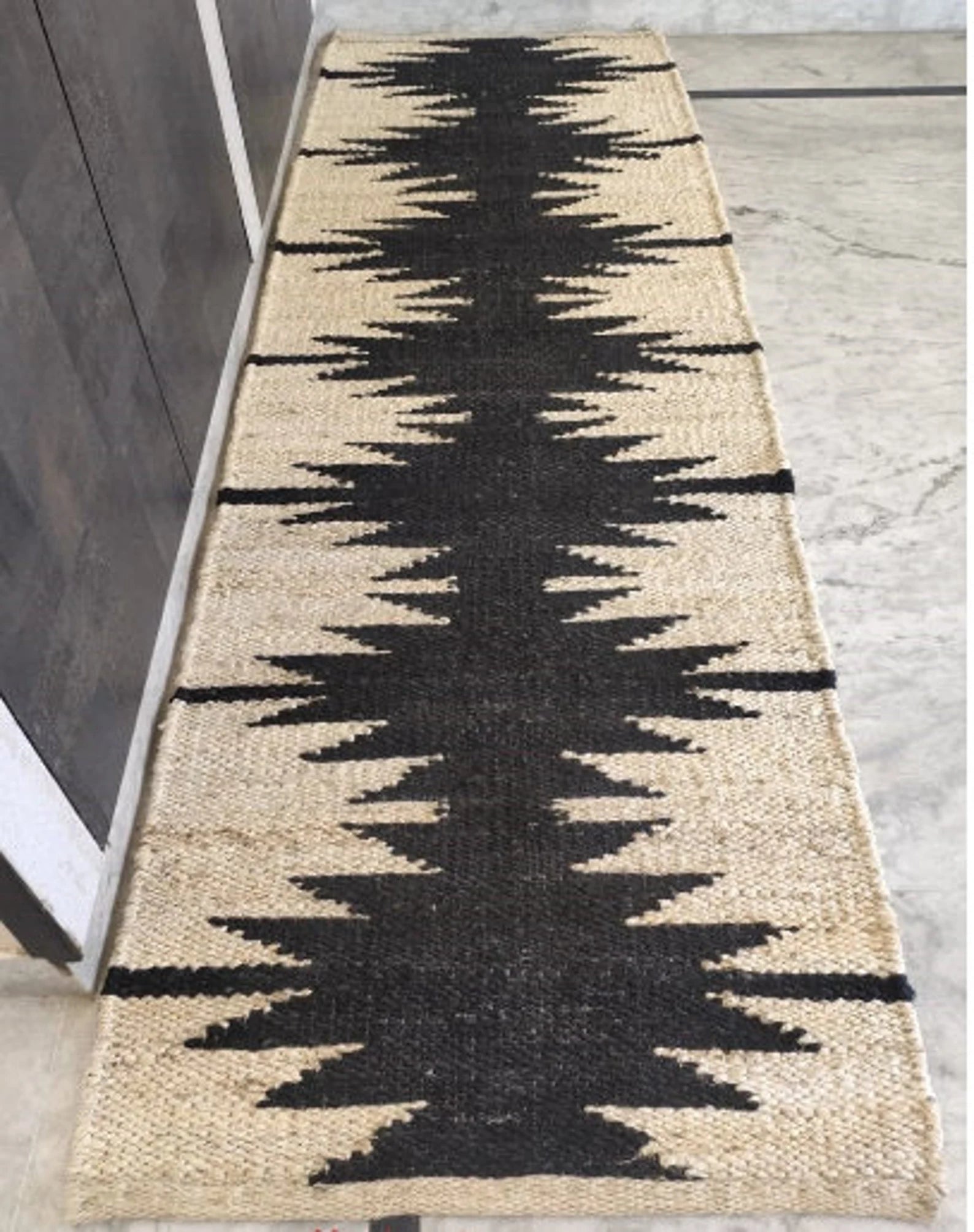 Natural Jute Hemp Runner Rug – Handmade Moroccan Style Runner