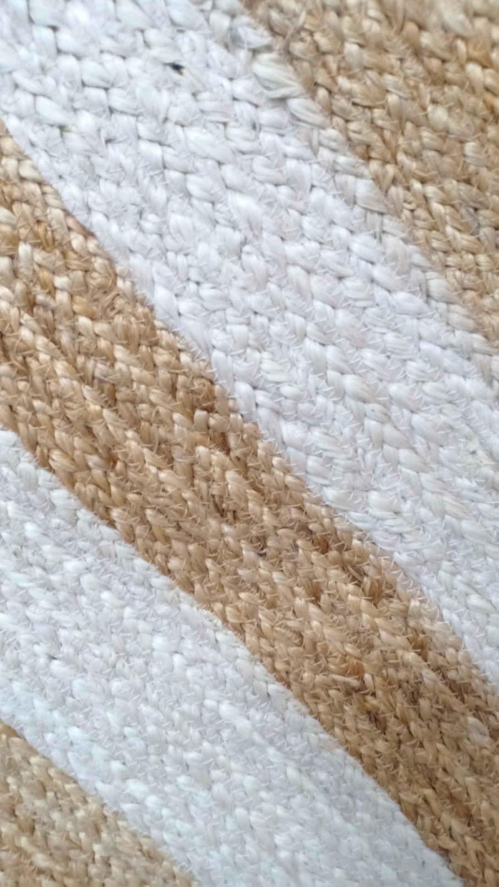 Handmade Jute Chevron Rug – Natural Bohemian Handwoven Area Carpet