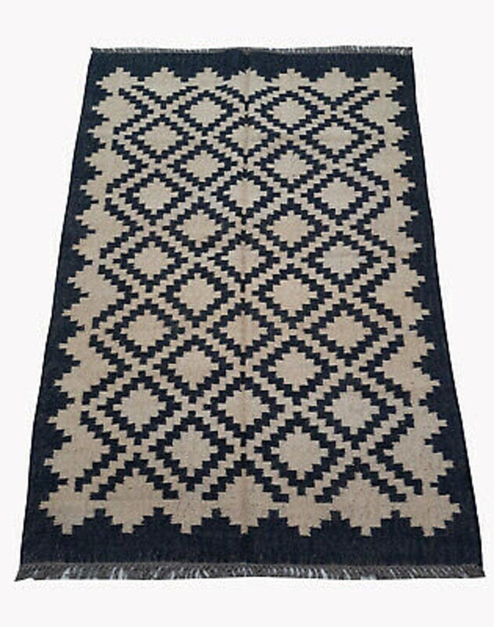 Handwoven Wool Jute Kilim Rug