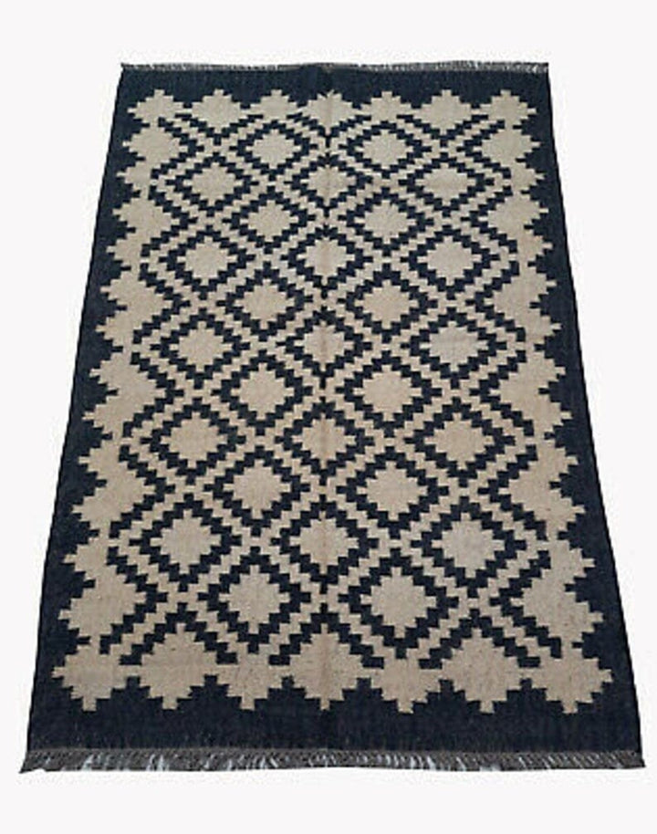 Handwoven Wool Jute Kilim Rug