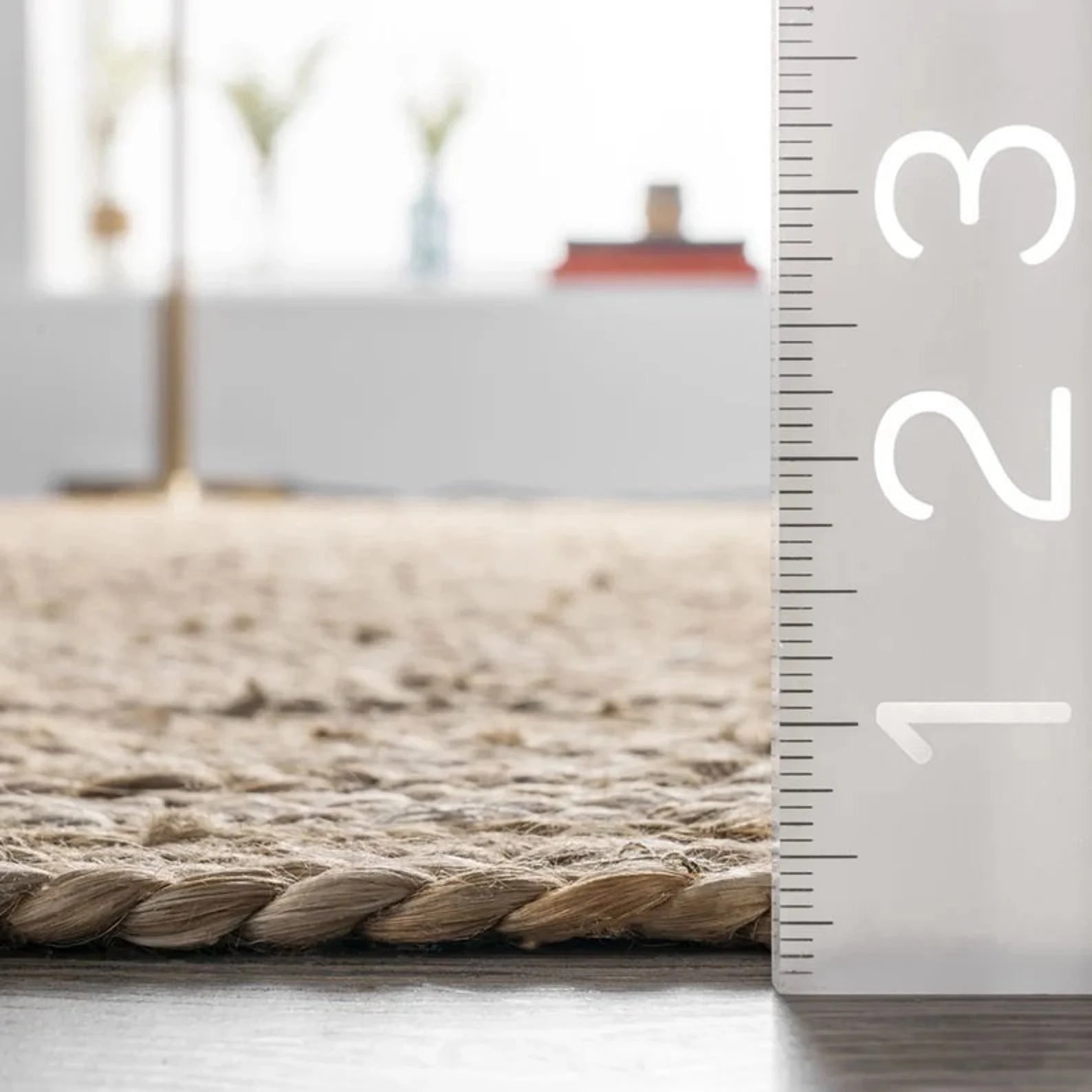 Natural Handmade Jute Braided Rug | Eco-Friendly Rectangle Area Rug for Living Room & Bedroom | Sustainable Boho Home Décor Carpet