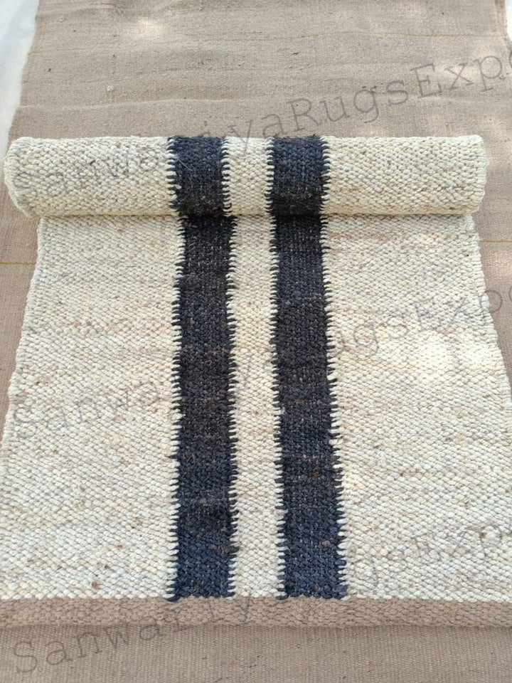 Hand Loomed Natural Jute Runner Rug for Boho and Contemporary Interiors
