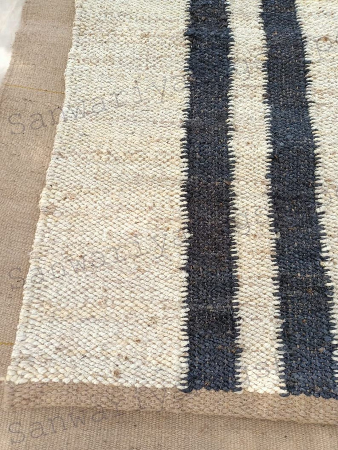 Hand Loomed Natural Jute Runner Rug for Boho and Contemporary Interiors