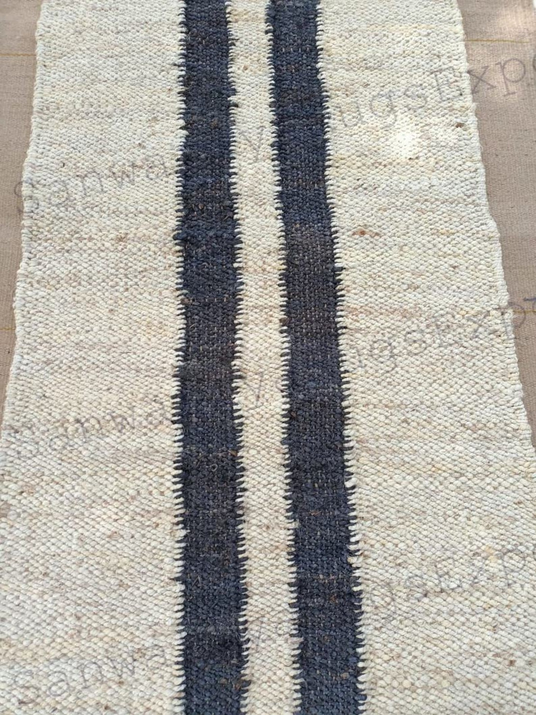 Hand Loomed Natural Jute Runner Rug for Boho and Contemporary Interiors