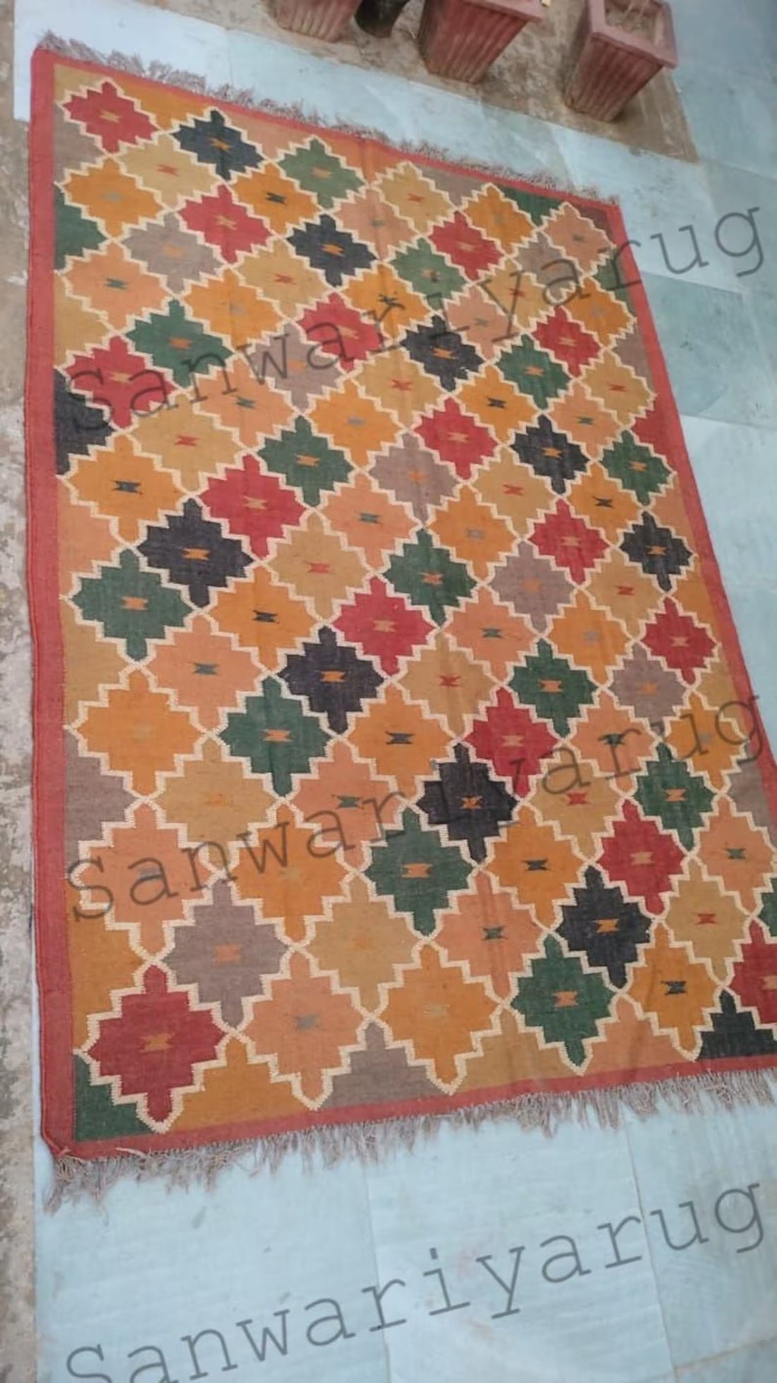 6x9 Kilim Wool Jute Rug