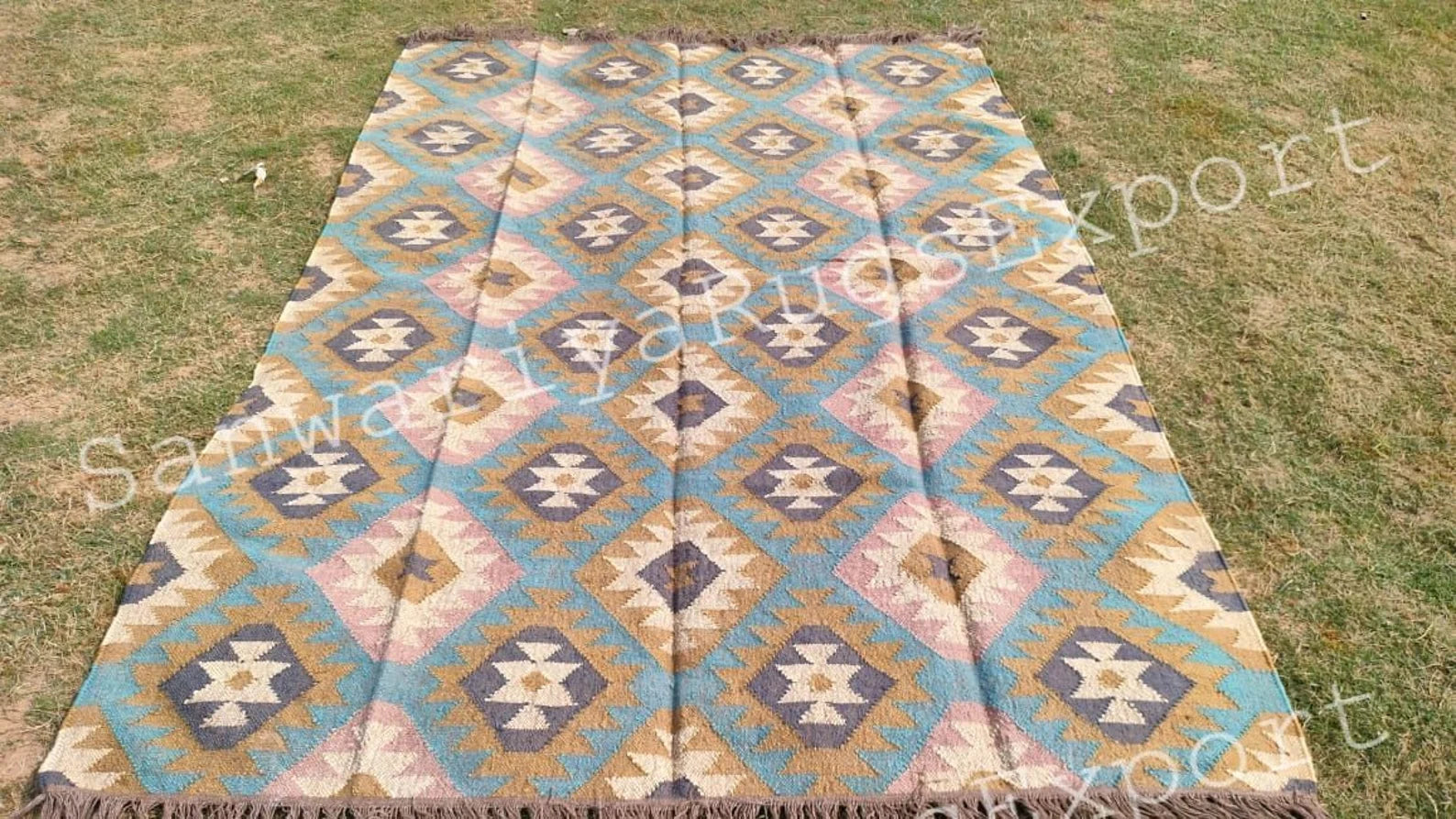 Kilim Rug Wool Jute Dhurrie