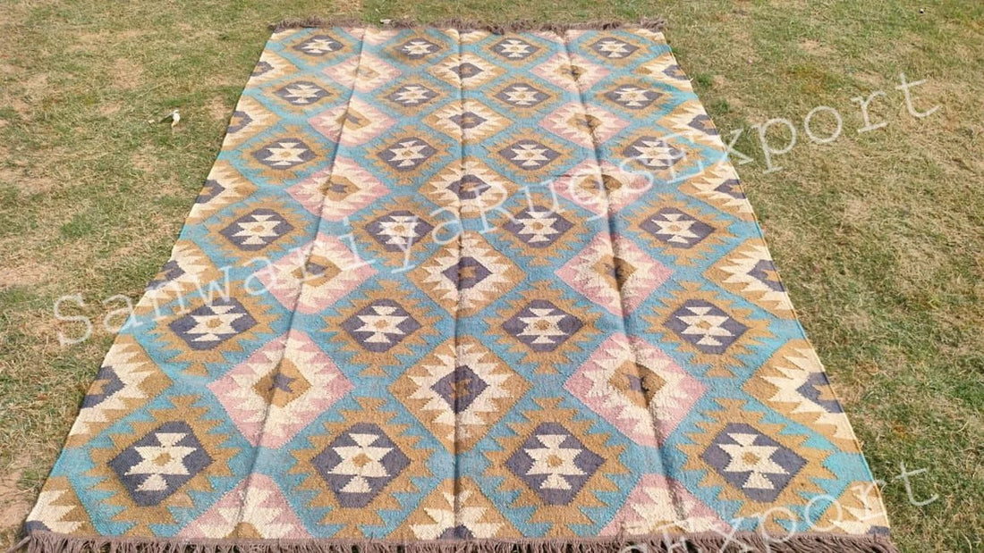 Kilim Rug Wool Jute Dhurrie