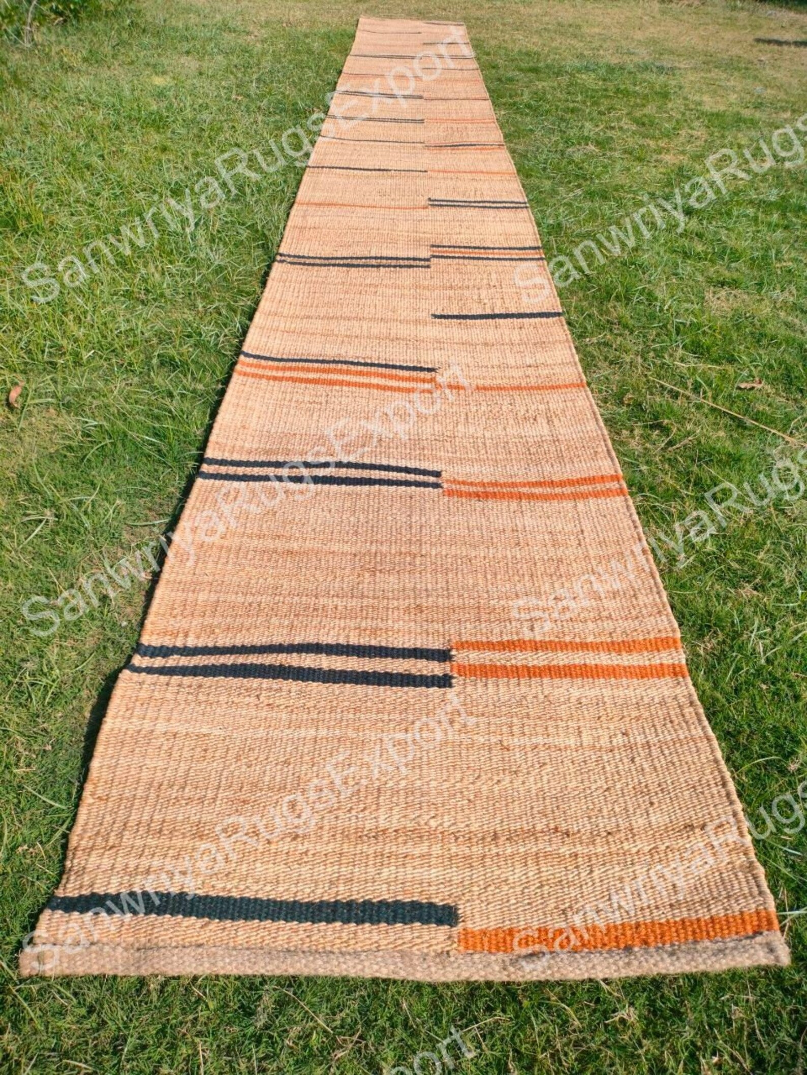 Natural Organic Braided Jute Runner Rug