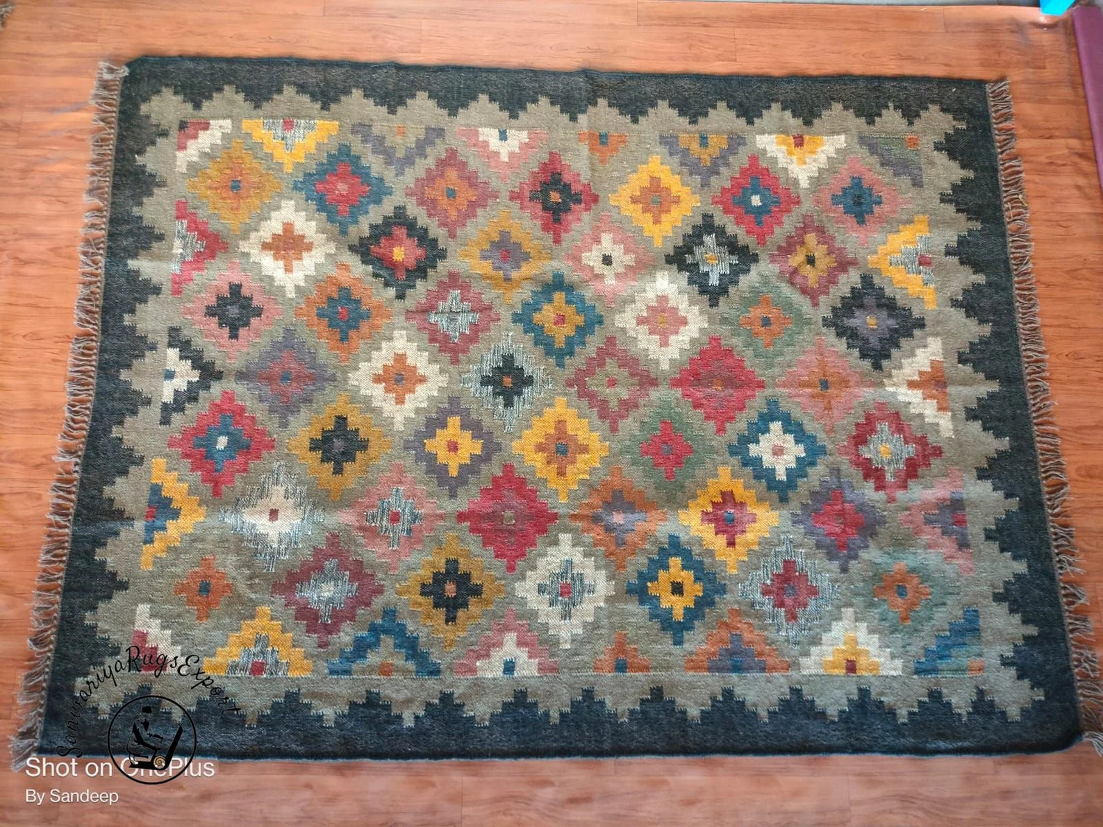 Handmade Kilim Wool Jute Rug
