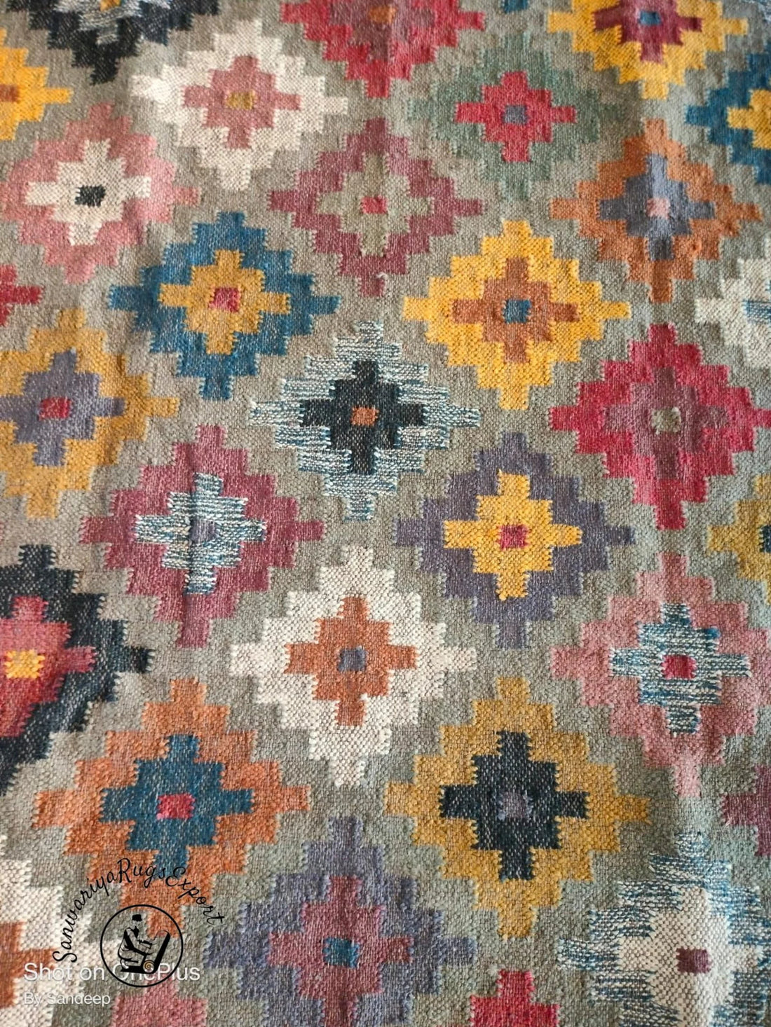 Handmade Kilim Wool Jute Rug