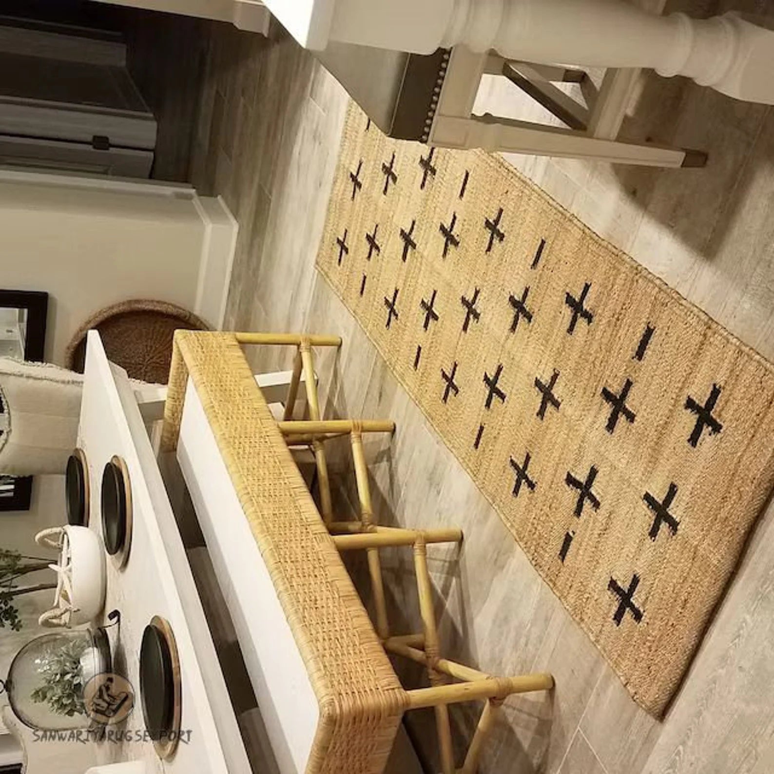 Natural Jute Hemp Area Rug Runner