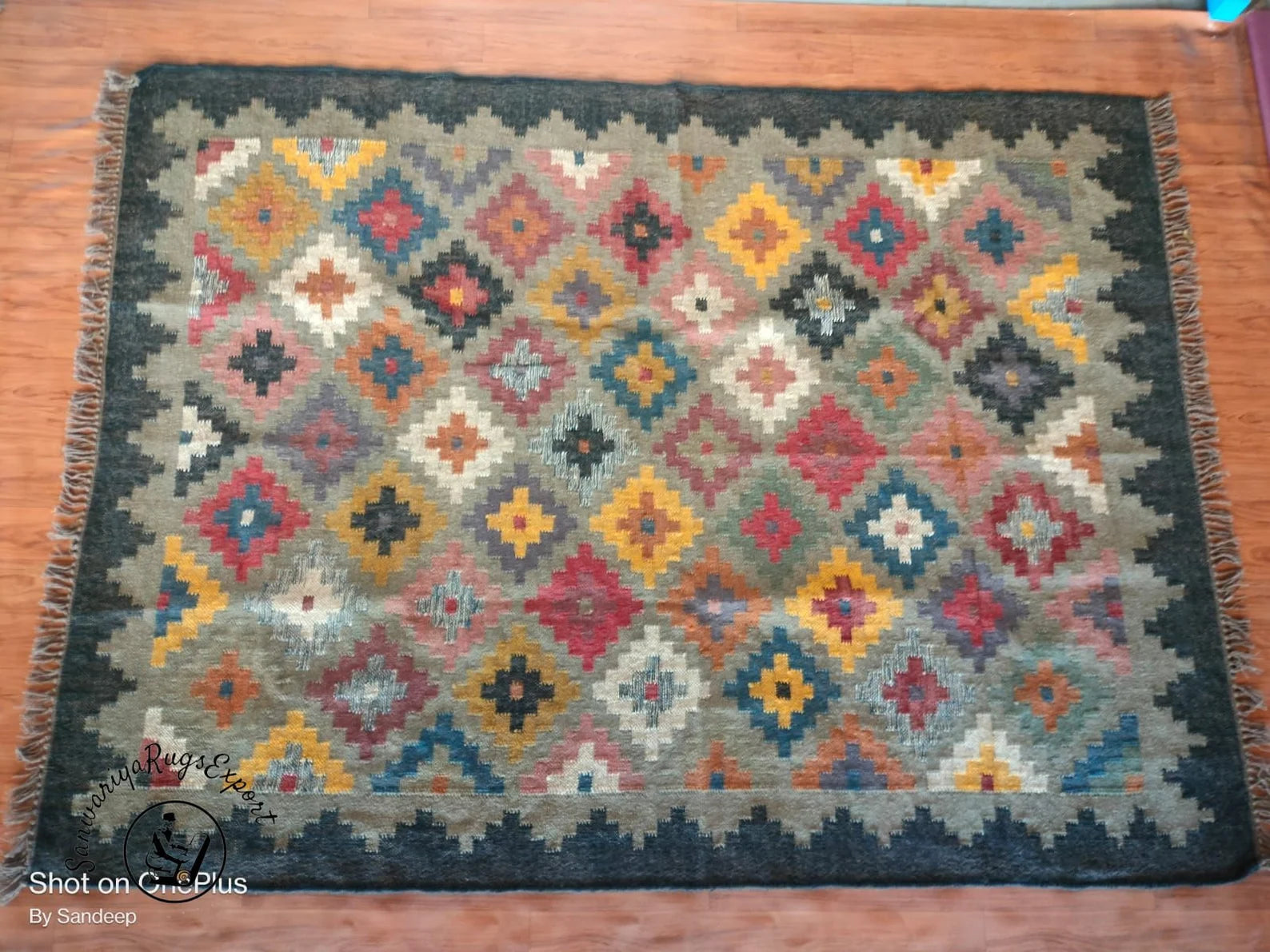 Handmade Kilim Wool Jute Rug