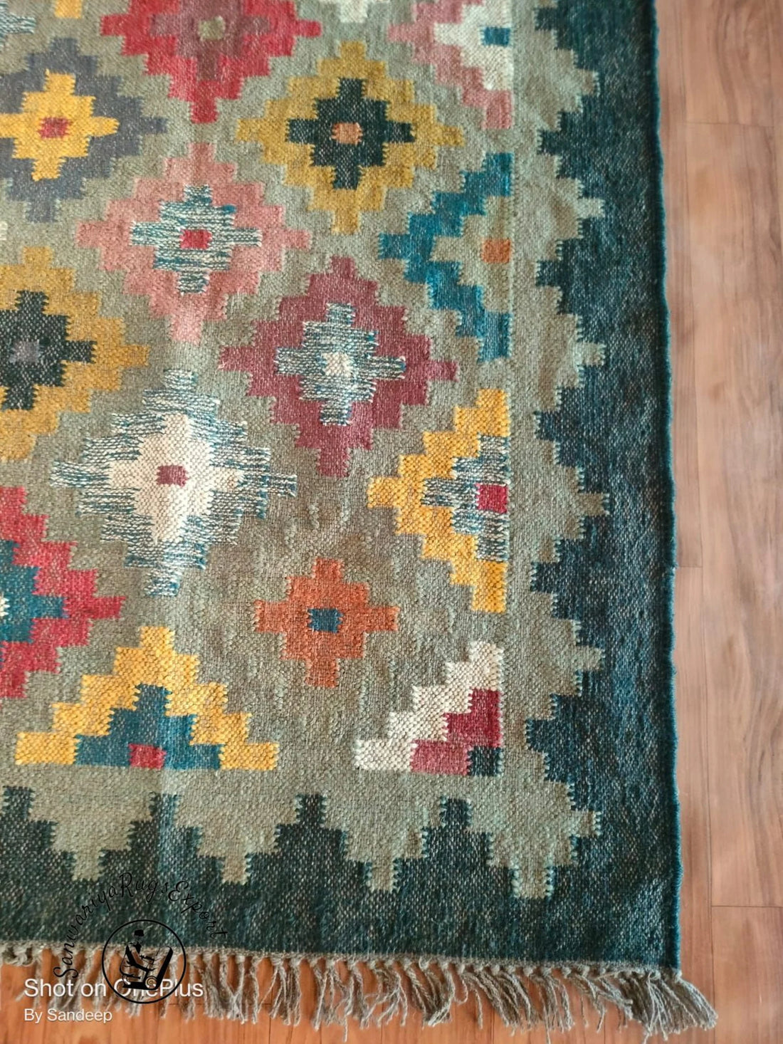 Handmade Kilim Wool Jute Rug