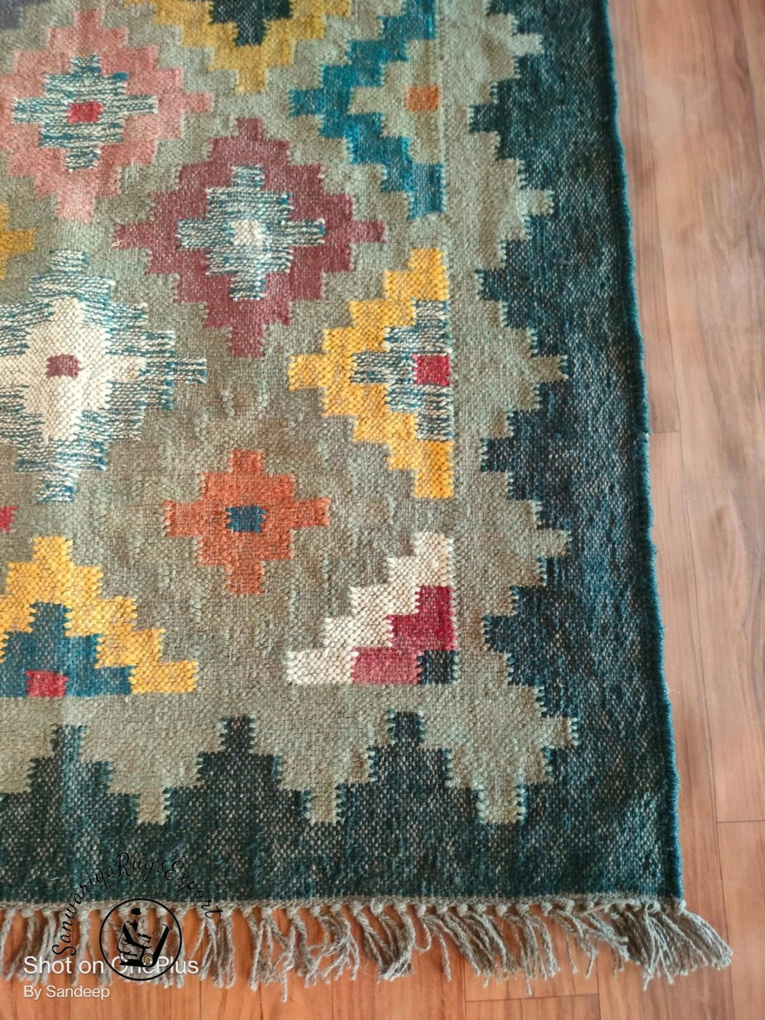 Handmade Kilim Wool Jute Rug