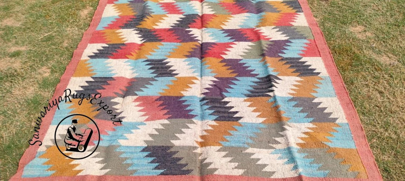 Traditional Indian Handmade Kilim Rug