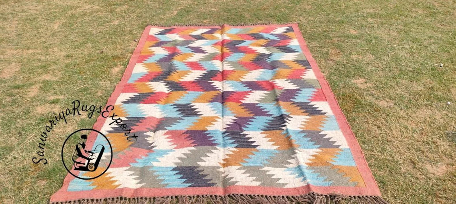 Traditional Indian Handmade Kilim Rug