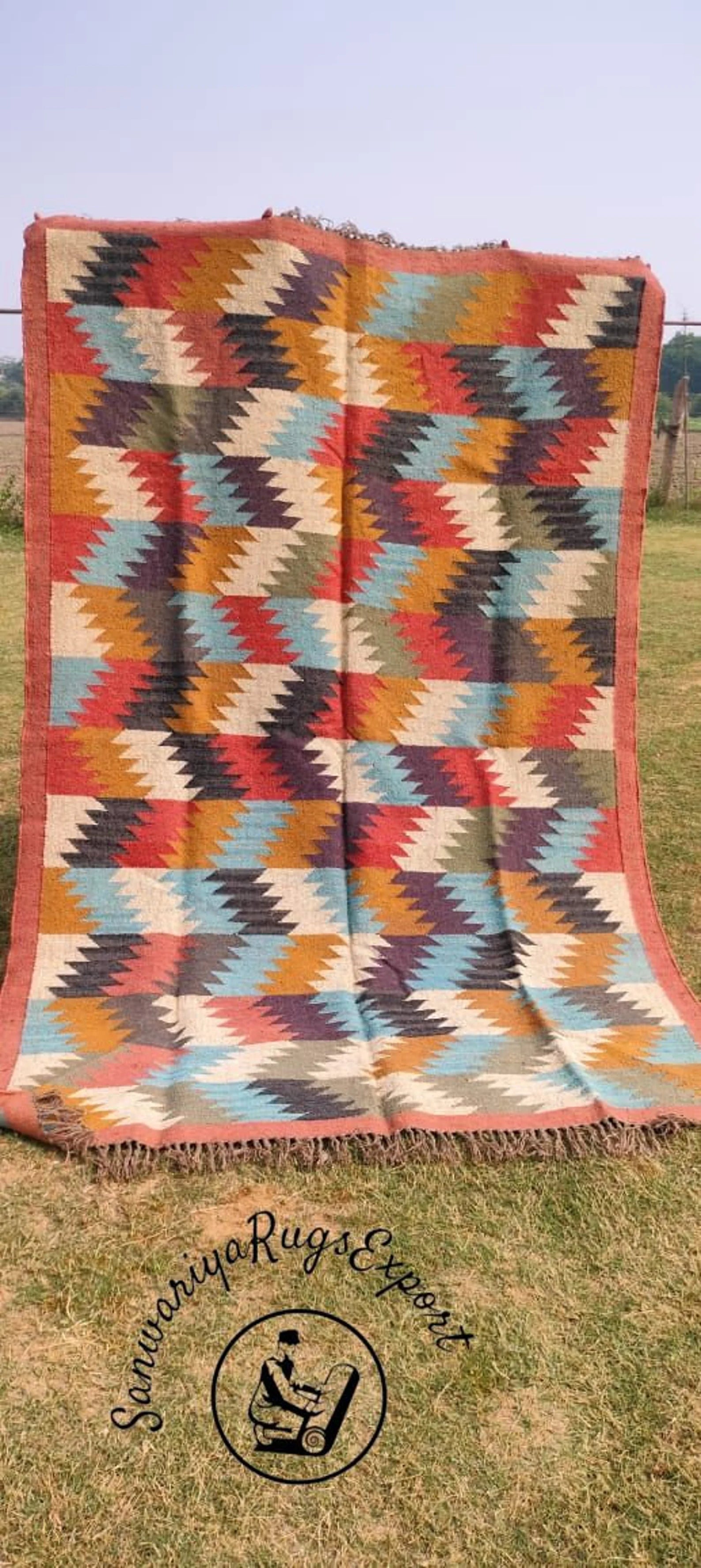 Traditional Indian Handmade Kilim Rug