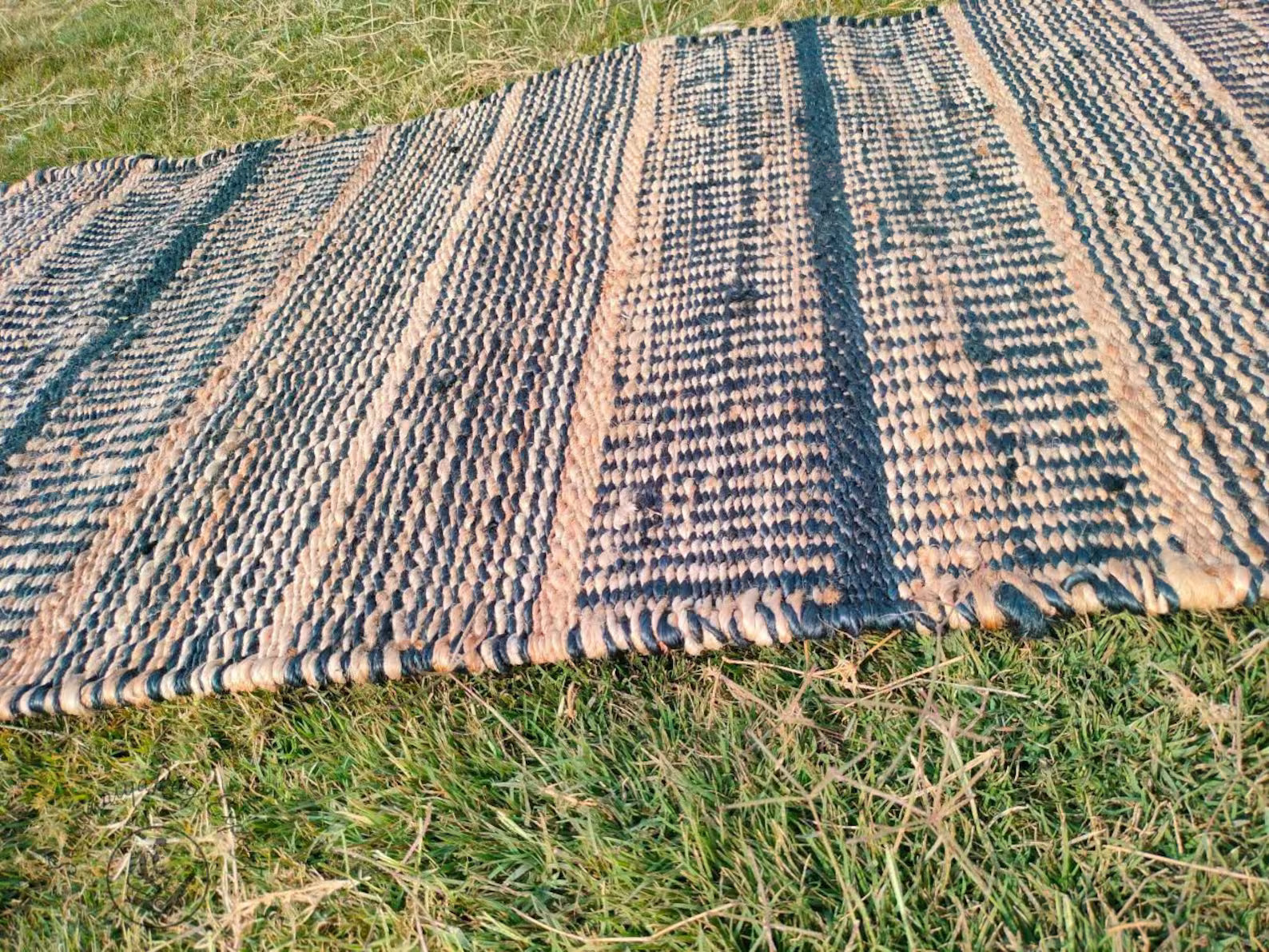 Handmade Hemp Jute Rug Runner for Natural and Boho Interiors