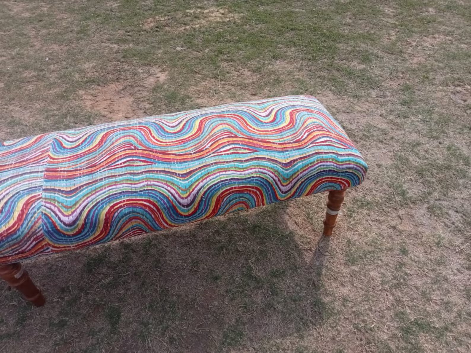 Kilim Bench – Handmade Turkish Rug Upholstered Wooden Bench