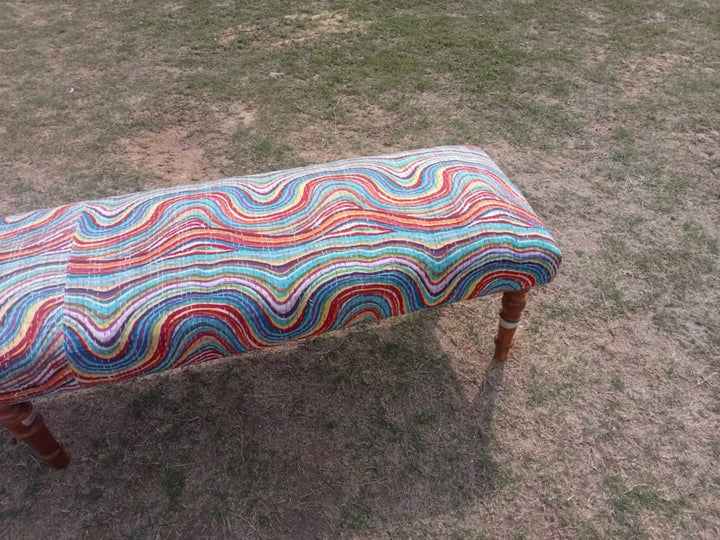 Kilim Bench – Handmade Turkish Rug Upholstered Wooden Bench