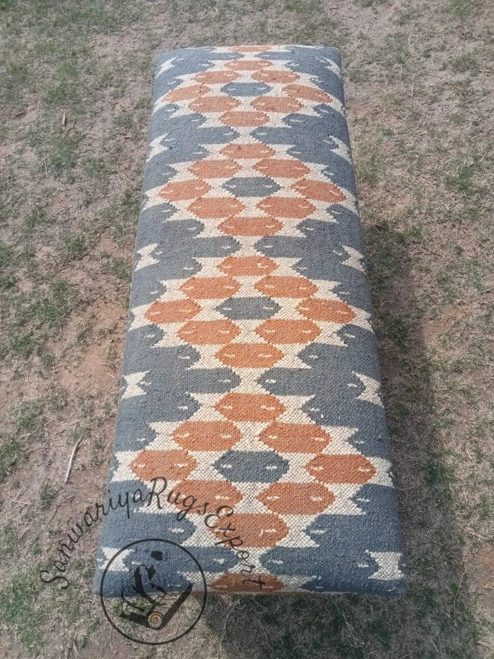 Kilim Bench – Wood Work Bench | Ottoman Bench | Turkish Rug Bench