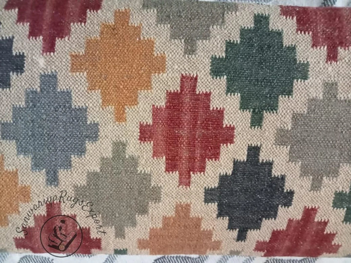 Cotton Bedroom Ottoman Bench – Handmade Wood & Cotton Rug Seating