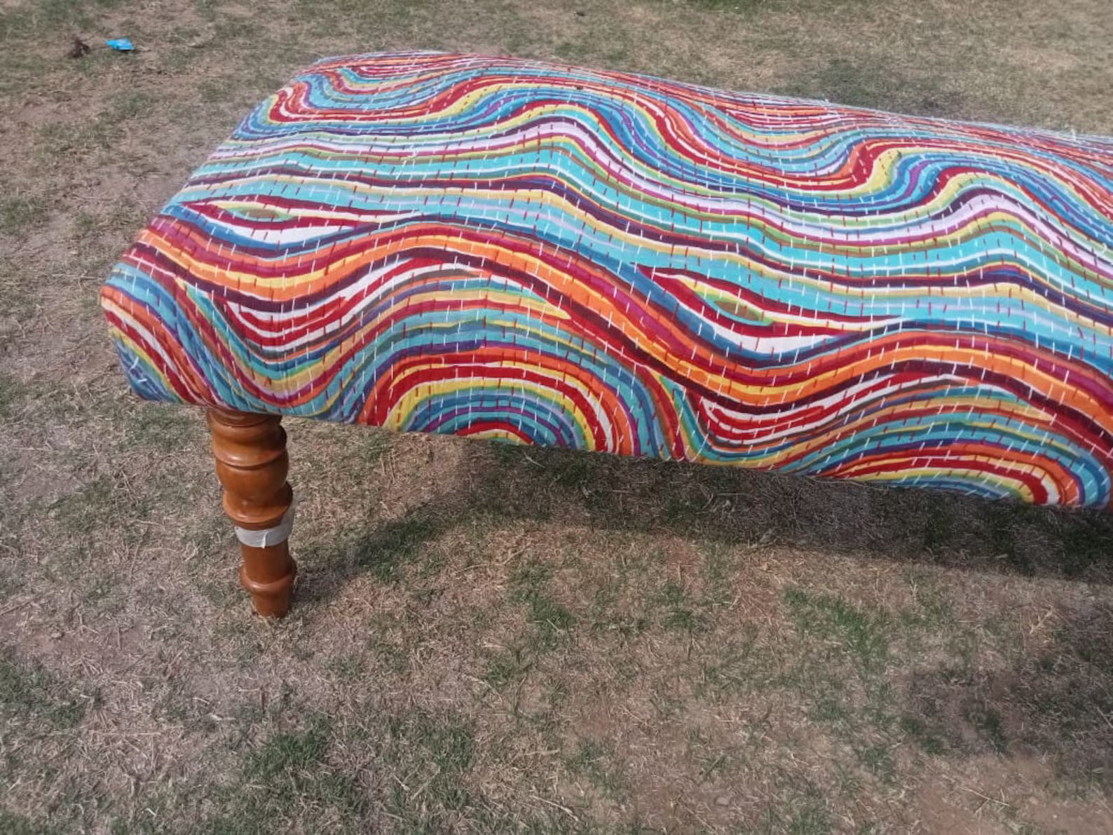 Kilim Bench – Handmade Turkish Rug Upholstered Wooden Bench