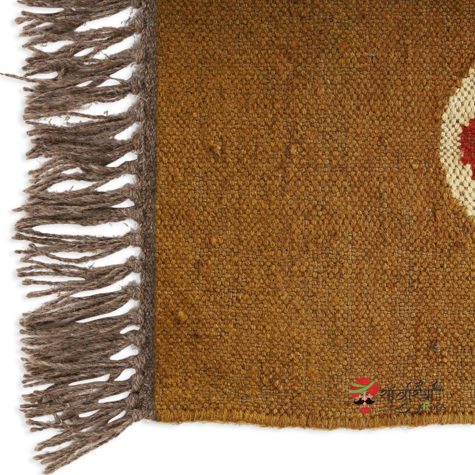 Handwoven Wool Jute Kilim Runner Rug with Traditional Oriental Geometric Motifs