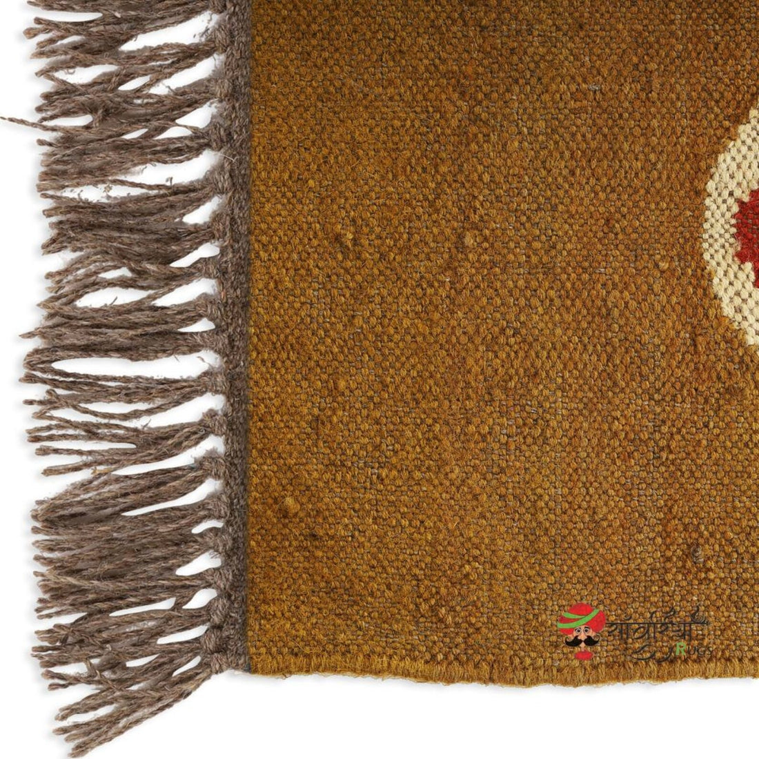 Handwoven Wool Jute Kilim Runner Rug with Traditional Oriental Geometric Motifs