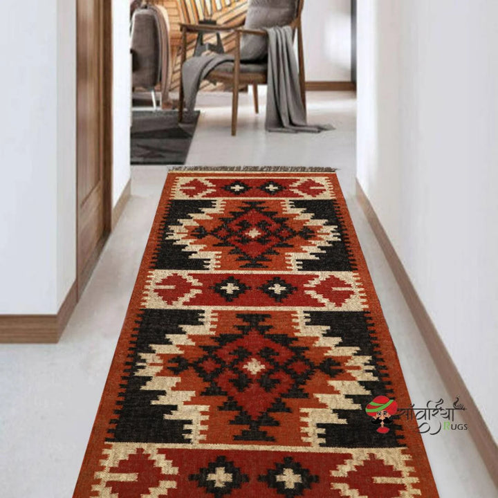 Kilim Runner Motifs Oriental Traditional Indian Geometric Turkish Home decor