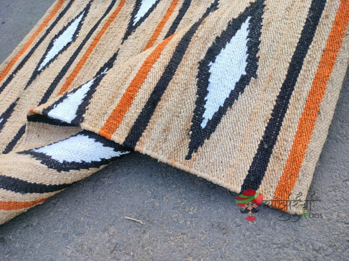 Multicolor Hemp Jute Area Rug – Handwoven Natural Floor Decor