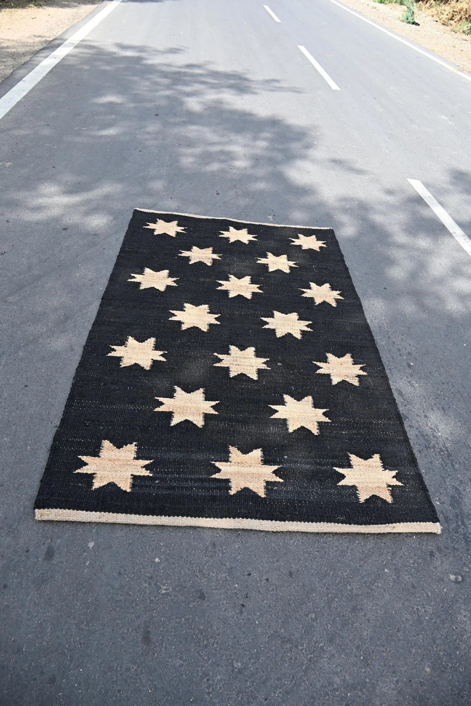 Handwoven Jute Area Rug for Boho Style Indoor & Outdoor Spaces