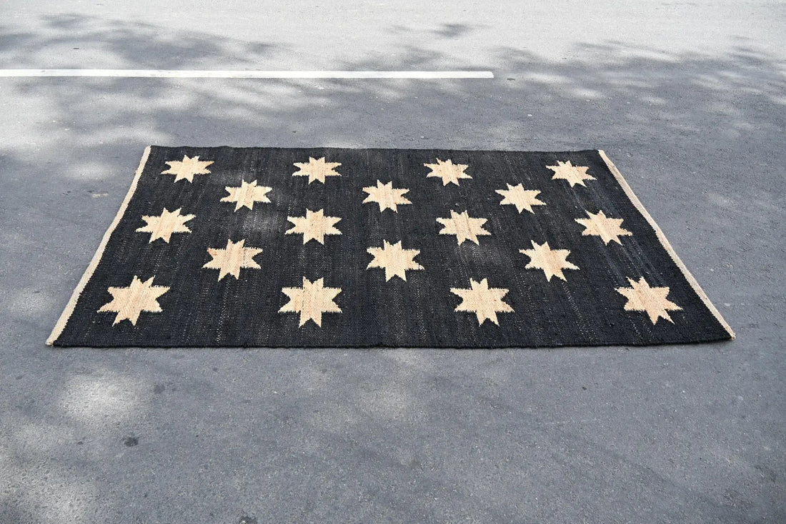 Handwoven Jute Area Rug for Boho Style Indoor & Outdoor Spaces