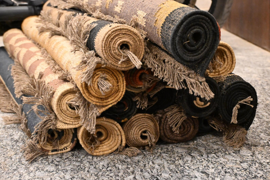 Handwoven Kilim Rug Wool Jute Dhurrie – Vibrant Bohemian Tribal Area Carpet