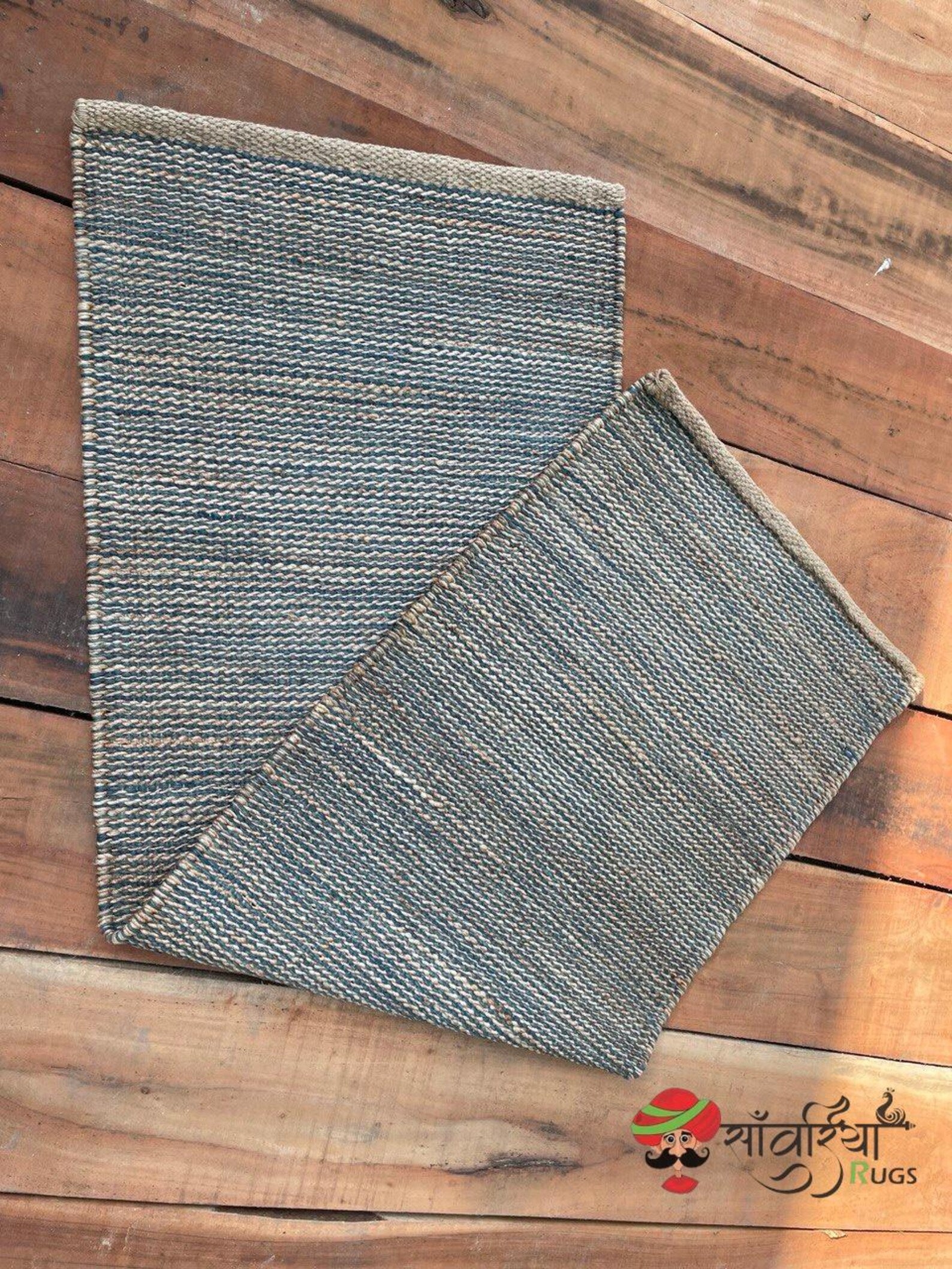 Hand Loomed Neutral Grey Jute Runner Rug in Natural Fibers