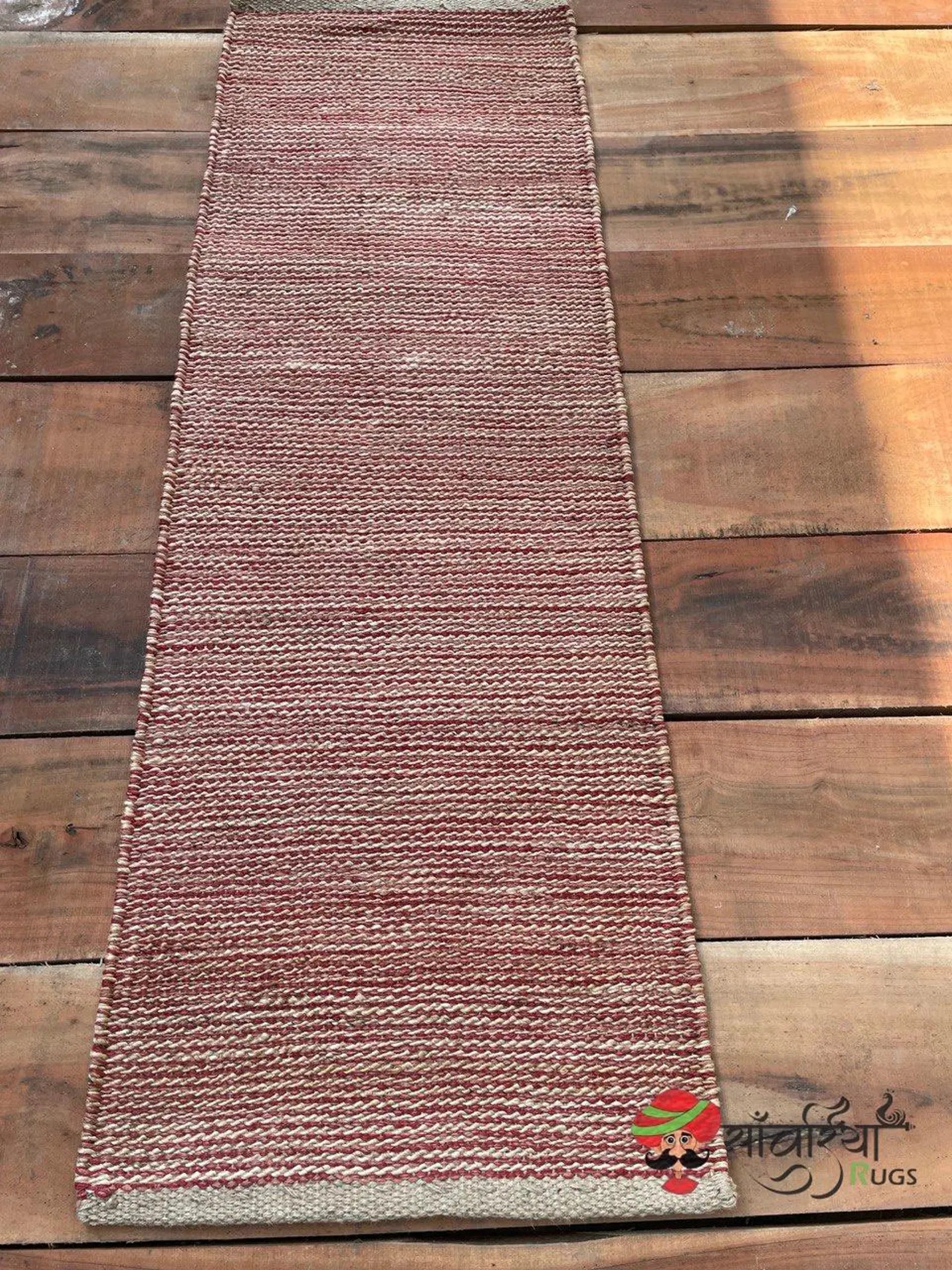Eco-Friendly Hemp Jute Runner Rug with Natural Textured Weave