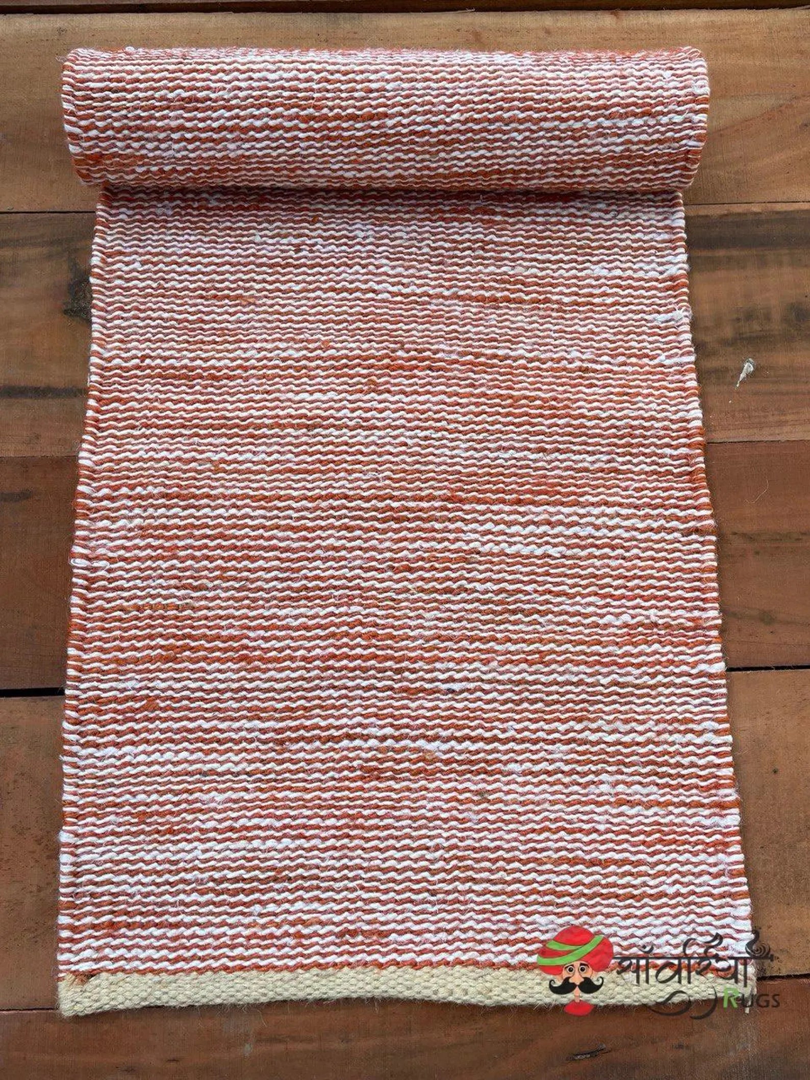 Hand Loomed Natural Yellow Hemp Jute Runner Rug