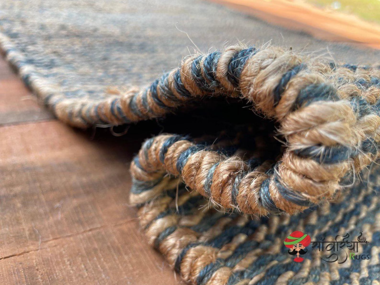 Hand Loomed Neutral Grey Jute Runner Rug in Natural Fibers