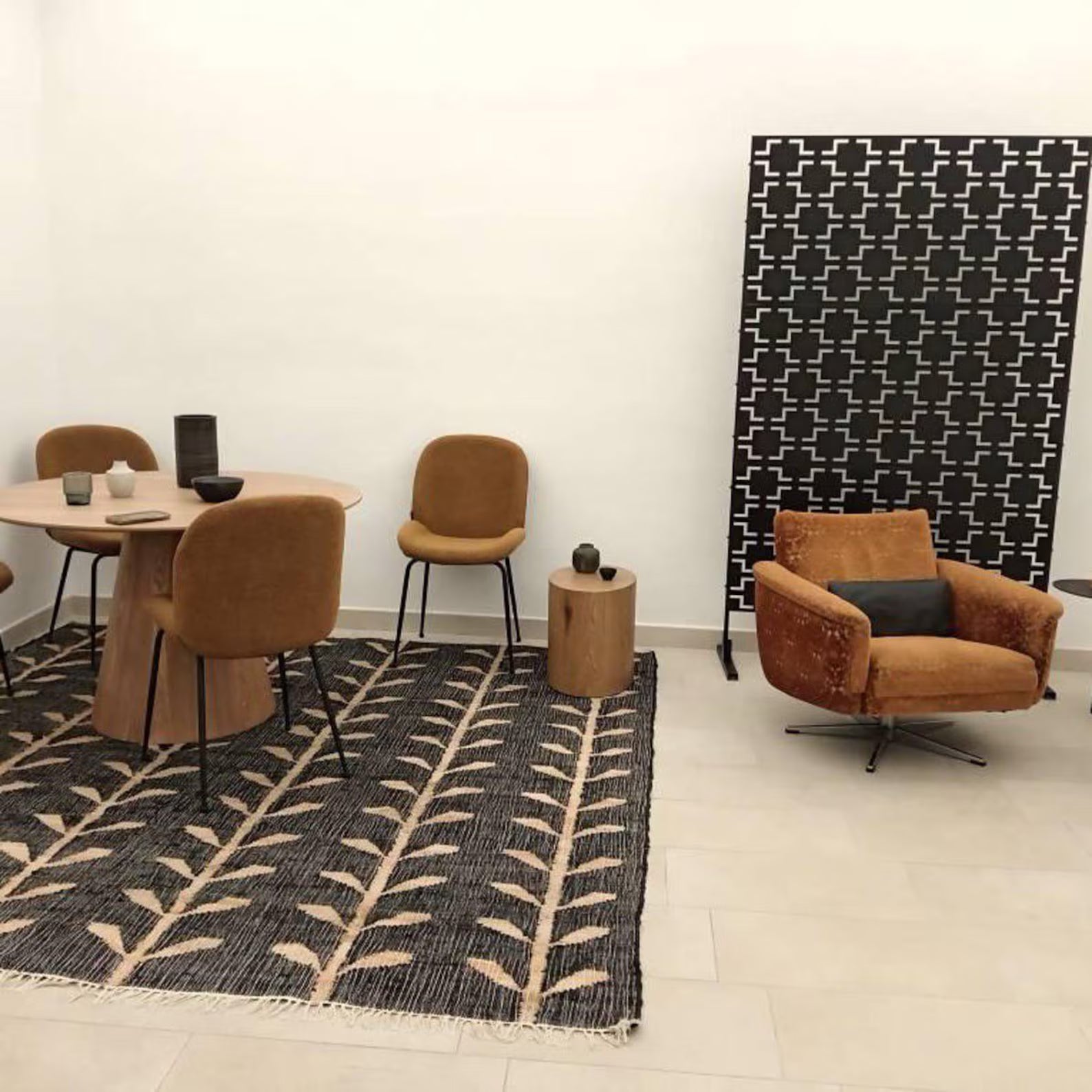 Handwoven Jute Cotton Rug | Bohemian Floral Runner | Eco-Friendly Natural Area Rug for Living Room & Bedroom | Sanwariya Rugs