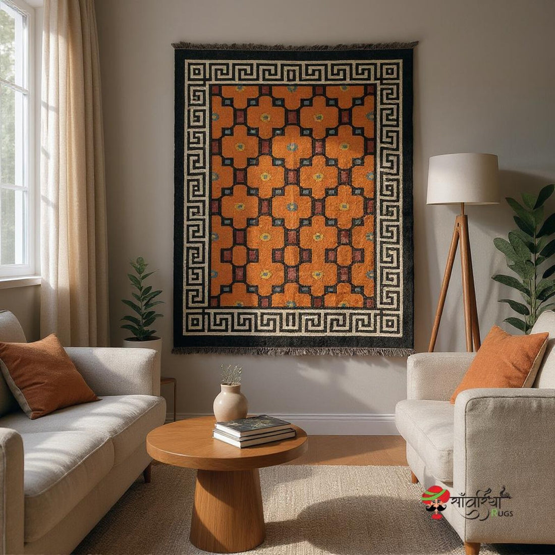 Handwoven Kilim Wall Décor Wool and Jute Dhurrie