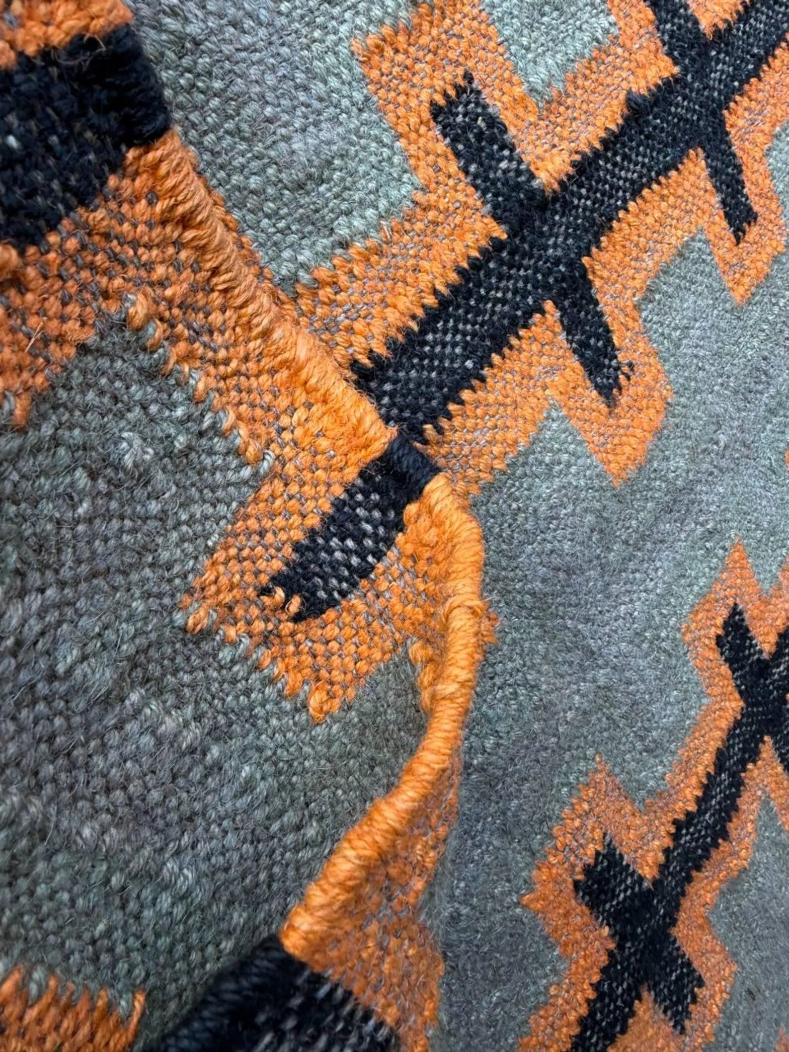 Handwoven Wool Jute Kilim Rug, Modern Geometric Flatweave Area Rug, Handmade Boho Southwestern Dhurrie Carpet, Custom Size Rug