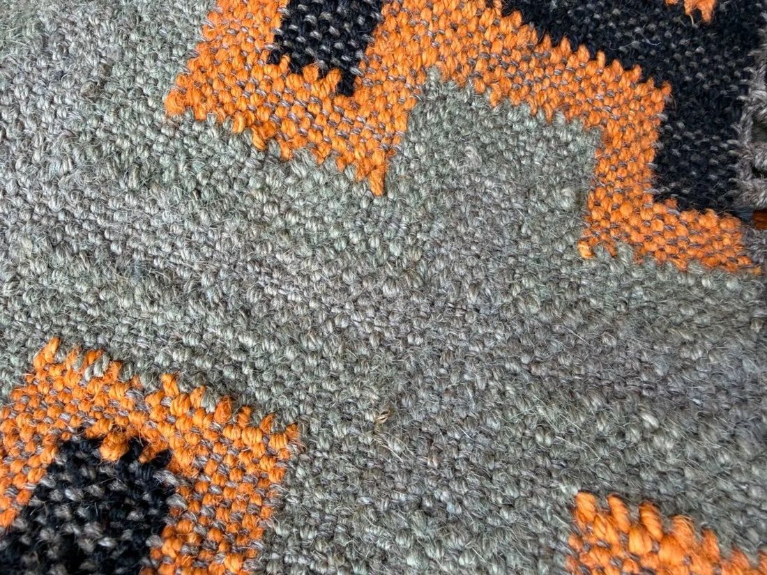 Handwoven Wool Jute Kilim Rug, Modern Geometric Flatweave Area Rug, Handmade Boho Southwestern Dhurrie Carpet, Custom Size Rug