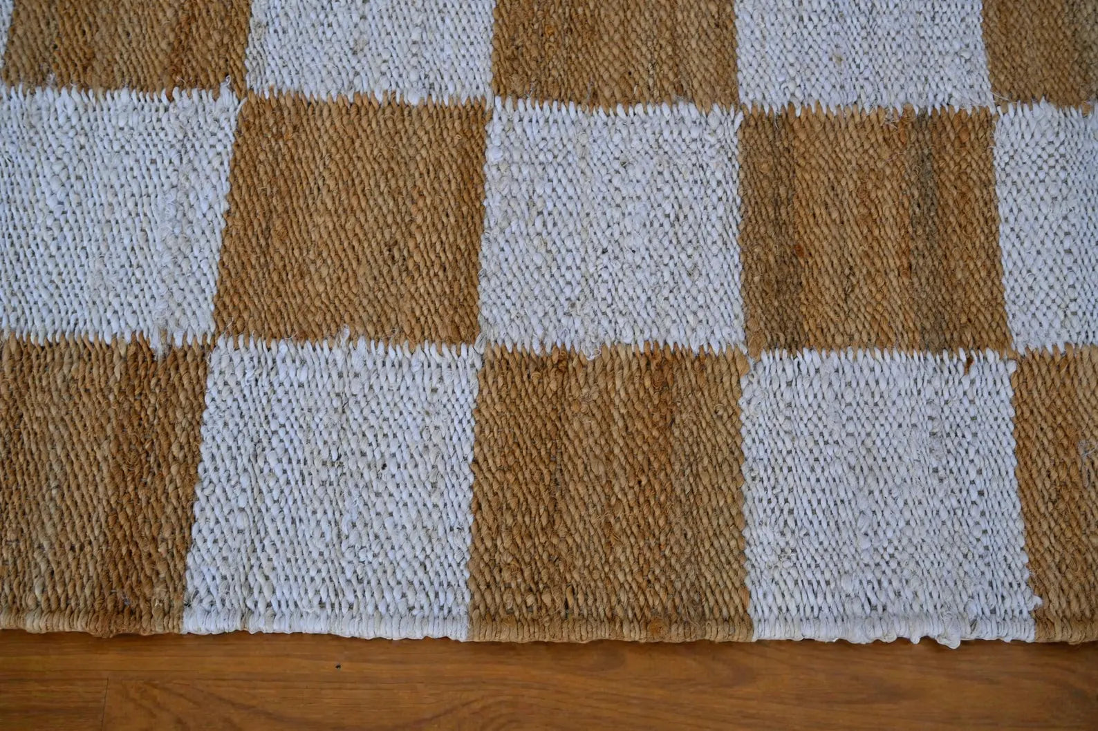 Handwoven White Natural Hemp Jute Runner Rug for Modern Boho Homes