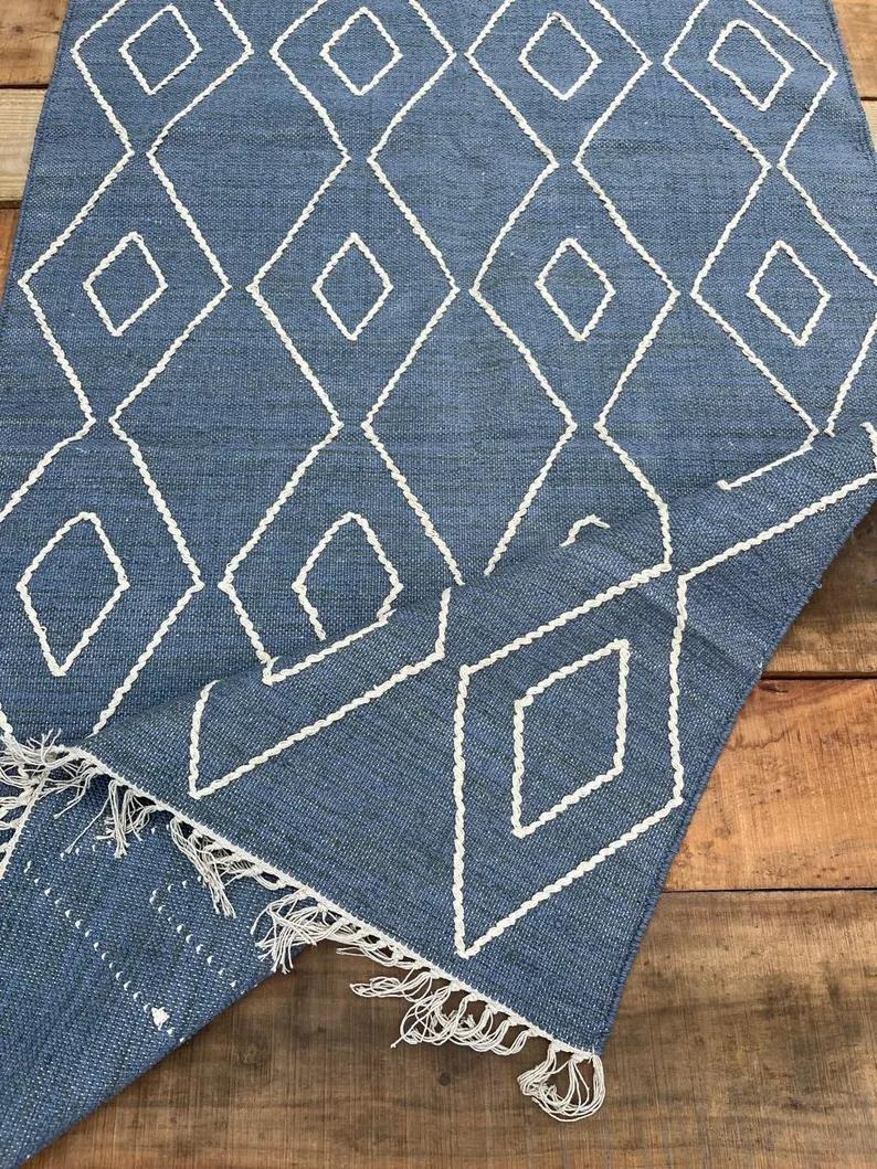 Cotton Rug, Handmad Rug, Area Rug, Home Decor Rug, Accent Rug, Indian Traditional Rug