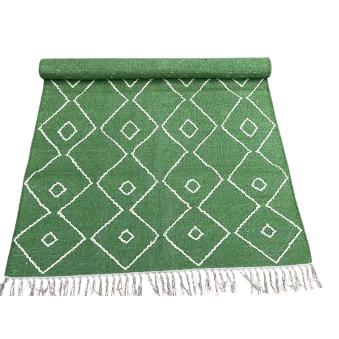 Cotton Rug, Handmad Rug, Area Rug, Home Decor Rug, Nordic Rug, Accent Rug, Indian Traditional Rug