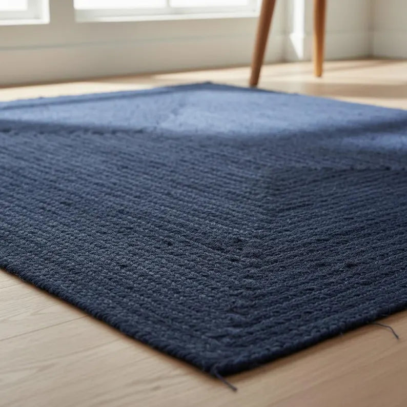 Multicolor Braided Jute Rug – Handmade Boho Natural Fiber Area Rug