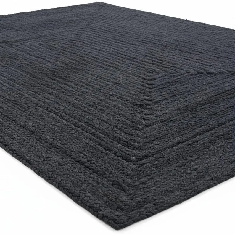 Multicolor Braided Jute Rug – Handmade Boho Natural Fiber Area Rug