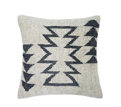 Set of 4 Vintage Kilim Black and White Wool Jute Pillow Covers