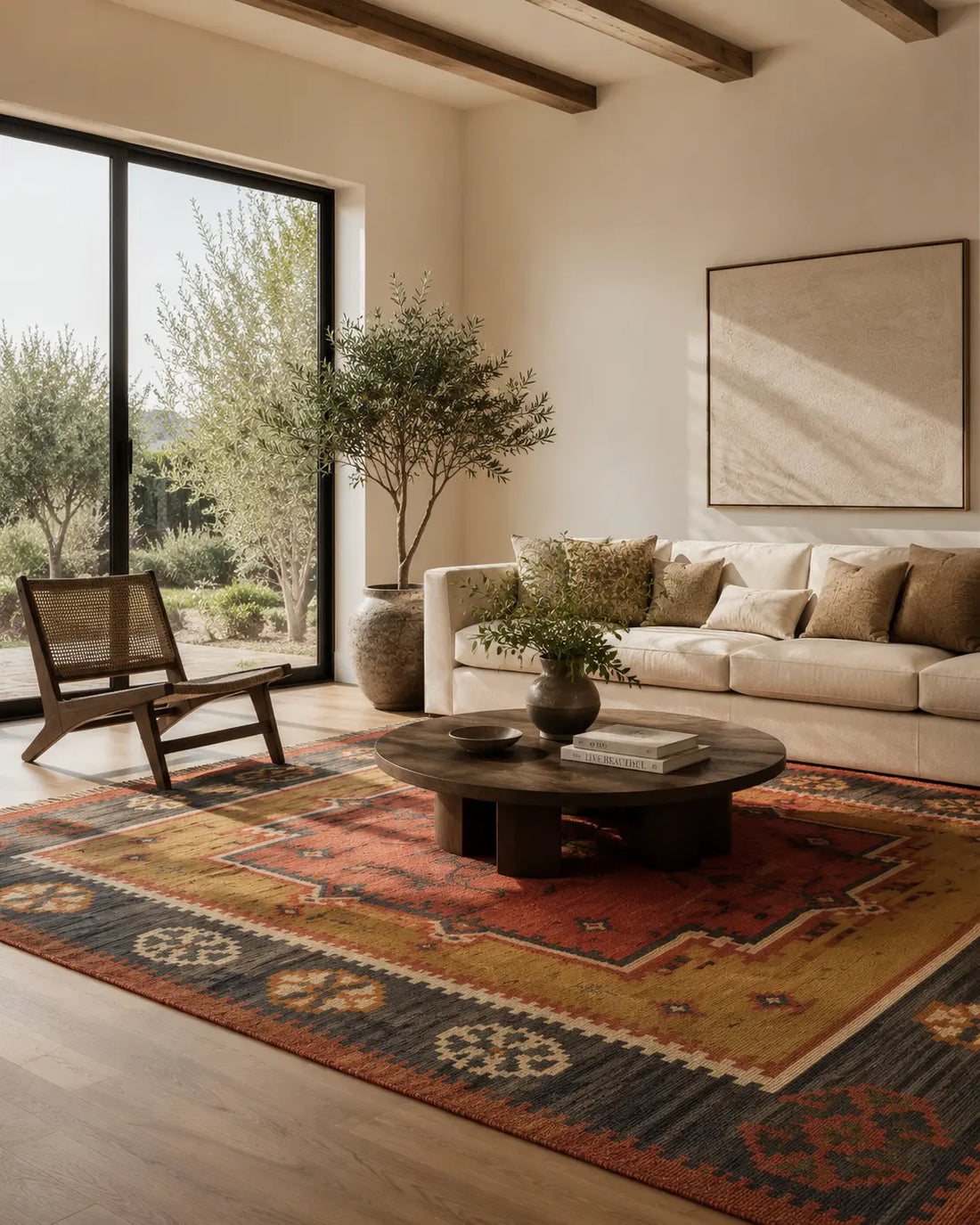 Handmade Wool Area Rug for Living Rooms