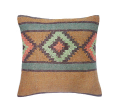 Wool And Jute Multicolor Throw Pillow Set